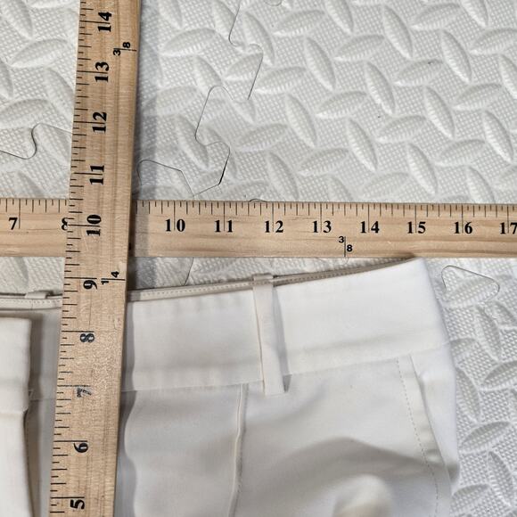 St John Jennifer Pants Womens 4 Straight Leg Cropped Ivory Designer USA Luxury - Picture 9 of 10